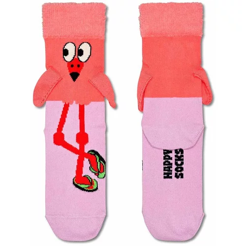 Happy Socks Otroške nogavice Kids Flamingo Sock roza barva
