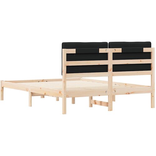  Krevetni okvir s tapiciranim uzglavljem Crna 140 x 190 cm Slike