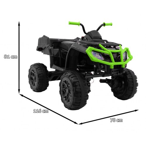 Quad &amp;Scaron;tirikolesnik na akumulator XL ATV - črno/zelen Slike