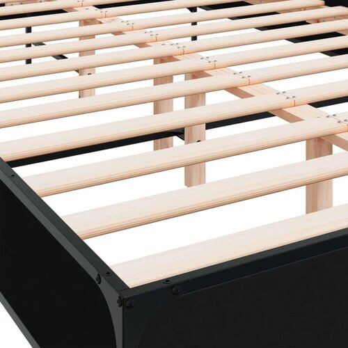  Okvir za krevet crni 150x200 cm konstruirano drvo i metal Slike