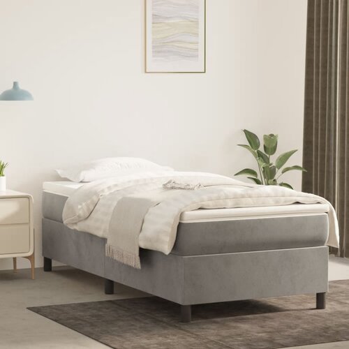  Okvir za krevet s oprugom svjetlosivi 80x200 cm baršunasti Cene