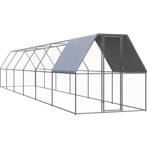 vidaXL Zunanji kokošnjak 2x12x2 m pocinkano jeklo Cene