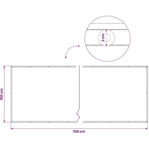  Zaslon za privatnost na balkonu 150 x 700 cm Polyester Antracit Slike