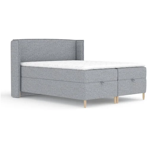 Maison de Rêve Sivi boxspring krevet s prostorom za odlaganje 200x200 cm Monpelli –