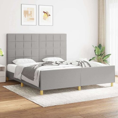  Posteljni okvir z vzglavjem svetlo siv 180x200 cm blago, (20788377) Slike