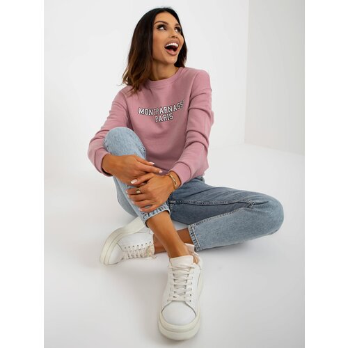Fashion Hunters Dusty pink hoodie with print Slike