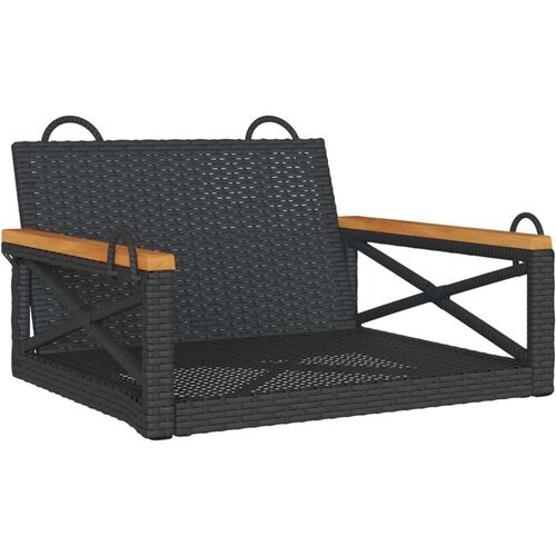 VidaXL Klupa za ljuljanje crna 63 x 62 x 40 cm od poliratana Slike