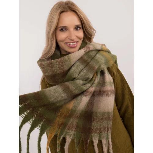 Fashion Hunters Khaki-dark yellow women's fringed scarf