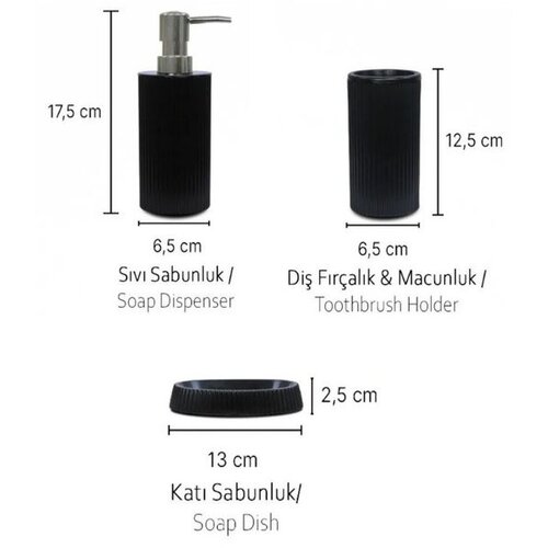  PZR-046 black bathroom set (3 pieces) Cene