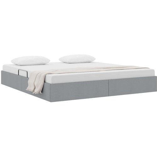  Otomanski krevet s pohranom Svijetlo siva 180 x 200 cm tkanina Slike