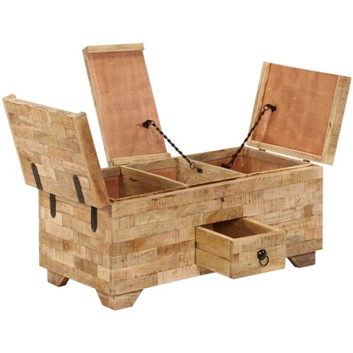 Maison Chic Klubska mizica - kavna mizica - Nizka mizica iz trdnega mangovega lesa 80x40x35 cm, (21755388) Cene