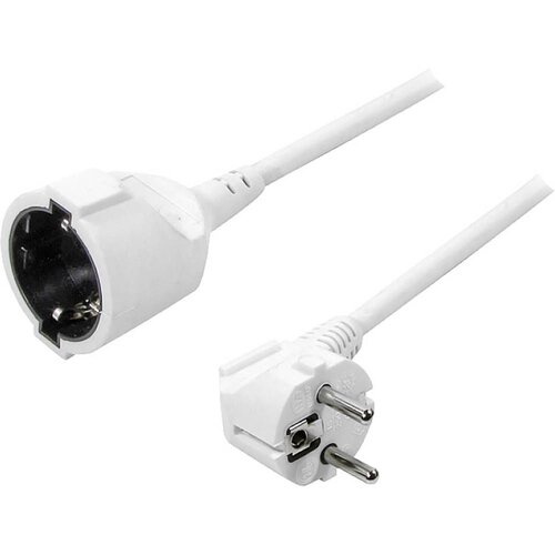 Logilink LPS101 tok podalj&amp;scaron;ek bela 3.00 m H05VV-F 3G 1\,5 mm&amp;sup2; 90&amp;deg; kotni navzgor, (20434397) Slike