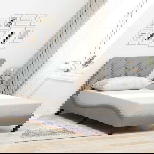 VidaXL Posteljni okvir brez vzmetnice svetlo siv 90x190 cm blago Slike