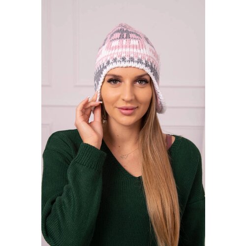 Kesi Women's cap Maryla K406 powdered pink+white+grey Cijene