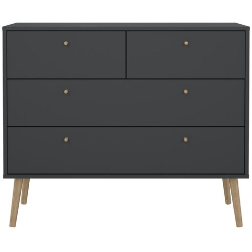 Tvilum Antracitno siva niska komoda 99x82 cm Bodo – Cene