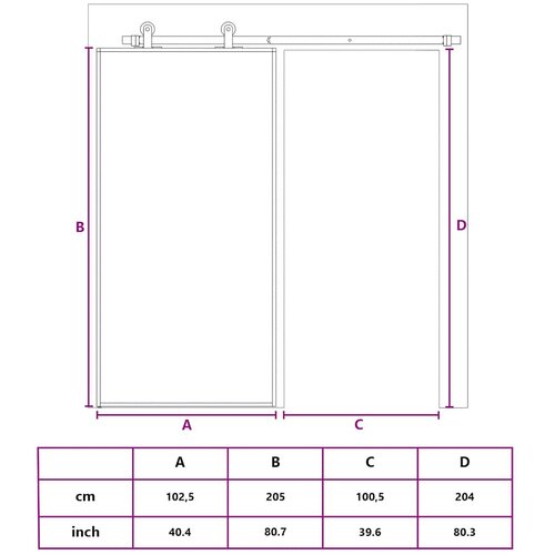  Klizna vrata crna 102,5x205 cm od kaljenog stakla i aluminija Slike