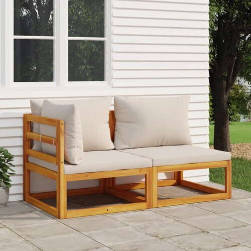 VidaXL 2-dijelni set vrtnih sofa s jastucima masivno bagremovo drvo Slike