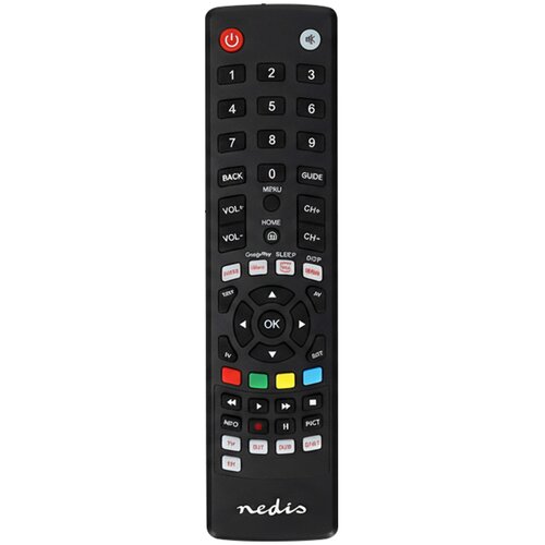 Nedis Predprogramiran daljinski upravljalnik za TV / DVD / SAT / TNT z gumbi za pretakanje, Črna, (5000277122) Slike