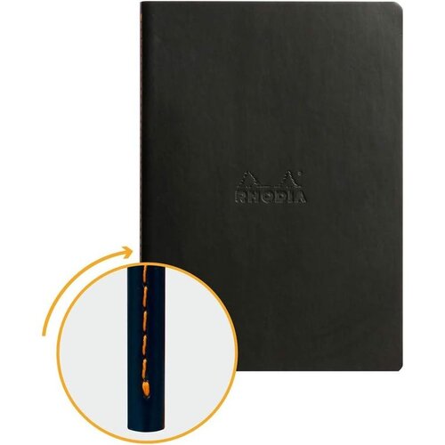 Clairefontaine Rhodia Rhodiarama bilježnica A5, 32 lista, linije, crna Slike