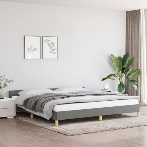 VidaXL Okvir za krevet s uzglavljem tamnosivi 200 x 200 cm od tkanine Slike