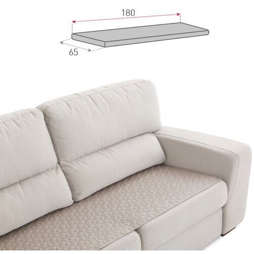 SOFA Vodoodbojna podloga za sedežno garnituro - topper 65 x 180cm bež Cene
