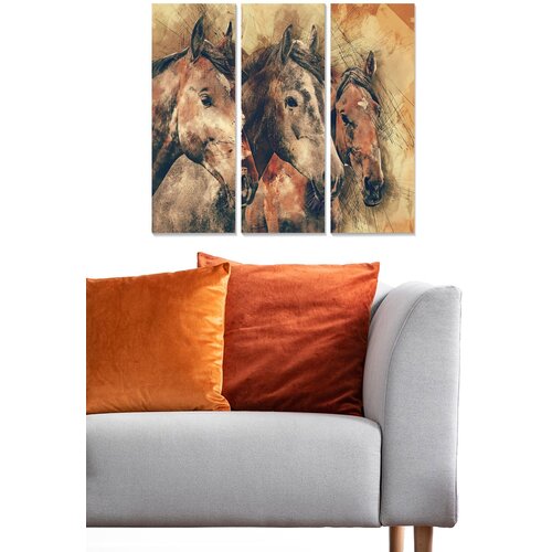 Wallity MDF1596288 multicolor decorative mdf painting (3 pieces) Cene