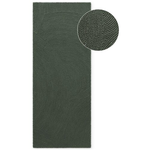 Hanse Home Temno zelen ročno tkan volnen tekač 80x300 cm Calmio &ndash; Cene