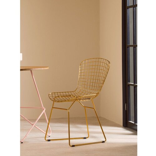 Premier Housewares Kovinski jedilni stol v zlati barvi District &amp;ndash; Slike