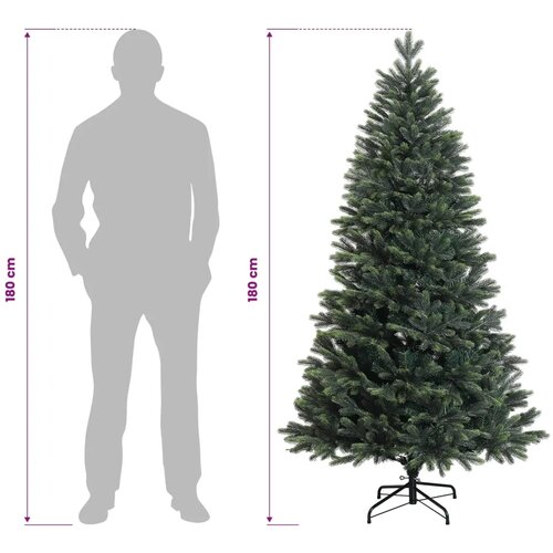  Umjetno božićno drvce s nogom 180 cm PVC i metal Zelena - 180 cm bez LED svjetala Slike