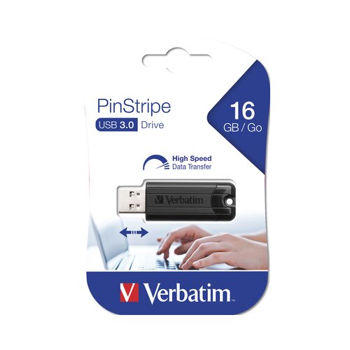 Verbatim UFV49316 16GB DRIVE 3.0 PINSTRIPE BLACK 49316 usb memorija Slike