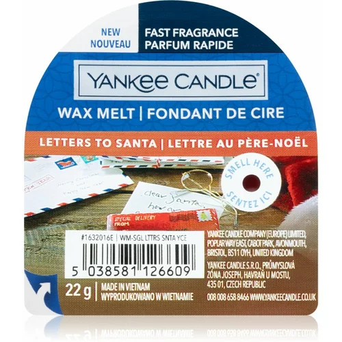 Yankee Candle Letters To Santa vosak za aroma lampu 22 g