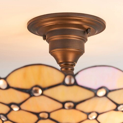 Endon 64300 - plafonski luster tiffany pearl 3xE27/60W/230V prečnik 37 cm Slike
