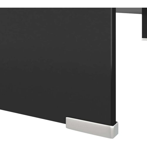 VidaXL Stalak za TV /Monitor Prozirno Staklo Crni 110x30x13 cm Slike