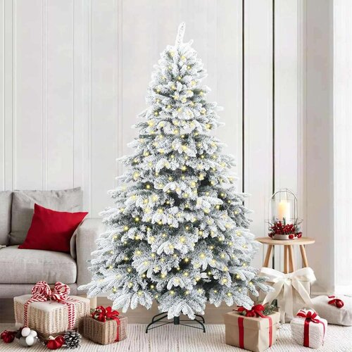 vidaXL Umestno božično drevo med 300 LED Zelena 210 cm PE in PVC Cene