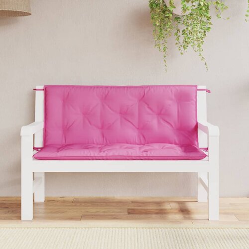 VidaXL Blazina za vrtno klop 2 kosa roza 120x50x7 cm blago Slike