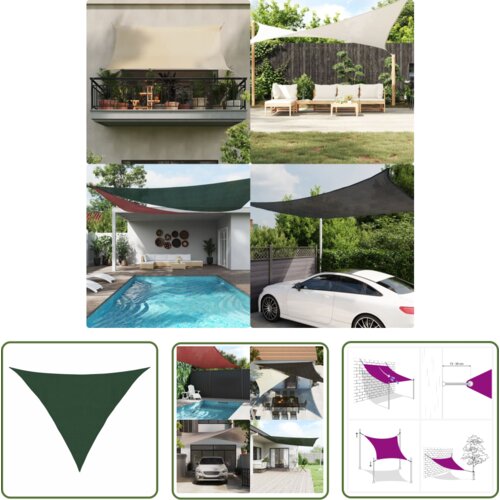  The Living Store Senčno jadro 160 g/m² temno zeleno 4x4x5,8 m HDPE - Senčno Jadro, (21743637) Cene
