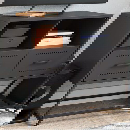 VidaXL TV ormarić crni 68x39x60,5 cm čelični Slike
