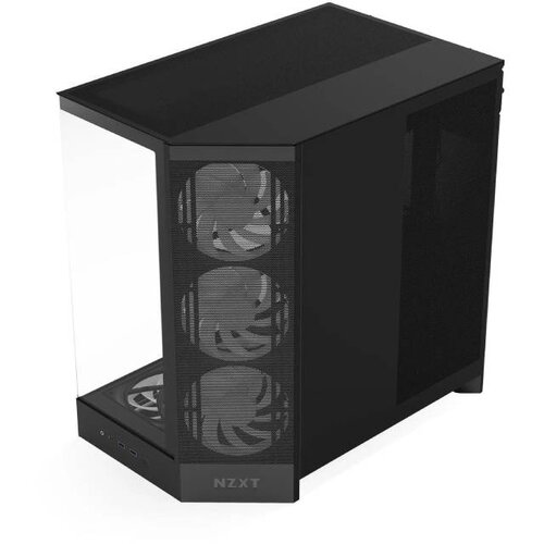 NZXT H9 Flow RGB+ (2025) All Black Midi Tower ATX Gaming Case with Glass Window Slike