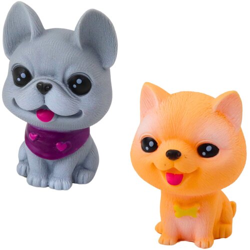  Set gumenih figura psića sa kućicom - tirkizni Slike