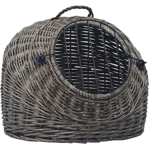  Transporter za mačke sivi 60 x 45 x 45 cm od prirodne vrbe Slike