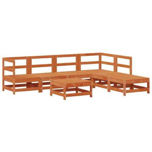  Set lounge namje&amp;scaron;taja za vrt 7 pcs Vosak smeđa i taupe - Vosak smeđa bor Slike