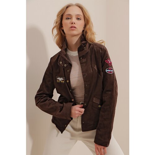 Trend Alaçatı Stili Winter Jacket - Brown - Bomber jackets Slike