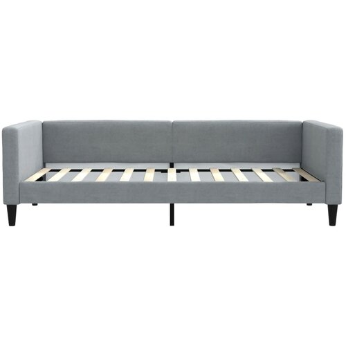  Dnevni krevet s madracem svjetlosivi 100 x 200 cm od tkanine Slike