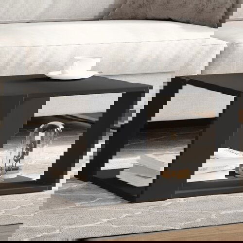 VidaXL Stolić za kavu crni 51,5x51,5x30 cm od konstruiranog drva Slike