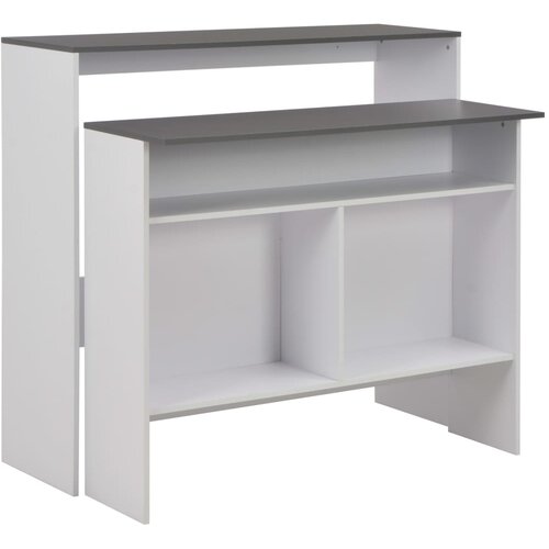  Barski stol s 2 stolne ploče bijelo-sivi 130 x 40 x 120 cm Cijene