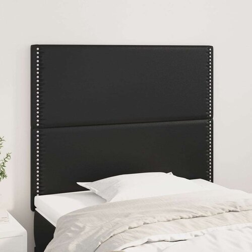  Uzglavlja 2 kom crna 80x5x78/88 cm od umejtne kože Cene