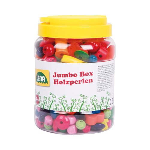 Lena šarene drvene perle i konci u jumbo kutiji Cene