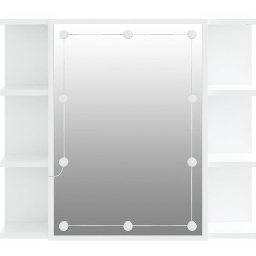  s ogledalom i LED svjetlima bijeli 70 x 16,5 x 60 cm Slike