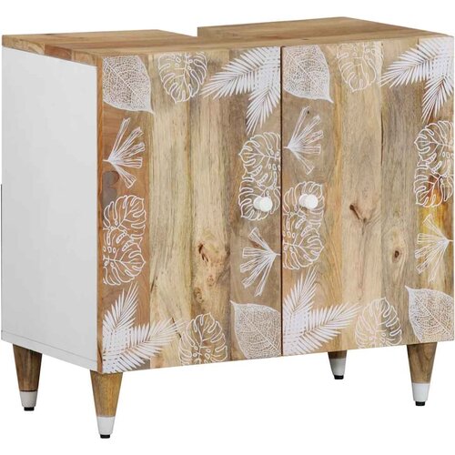 vidaXL Kopalniška omarica 62x33x58 cm trden mangov les Cene