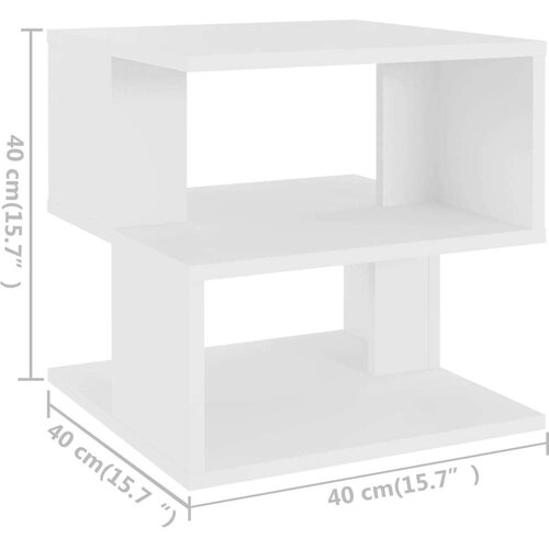 VidaXL Stranska mizica bela 40x40x40 cm iverna plo&amp;scaron;ča, (20625545) Slike